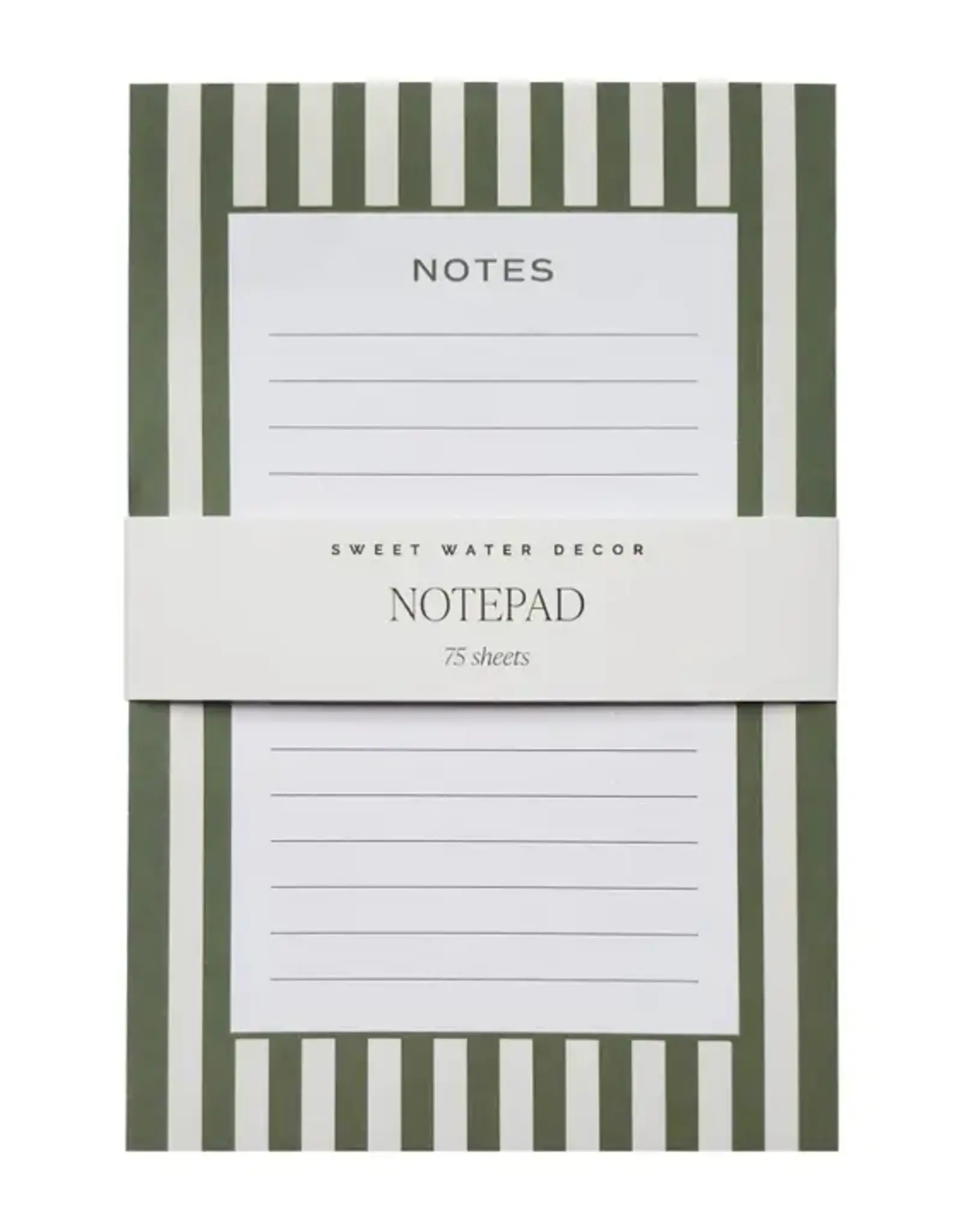 Sweet Water Decor Green Striped Note Pad
