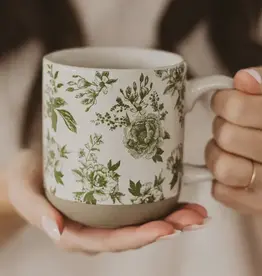 Sweet Water Decor Green Delft Stoneware Mug