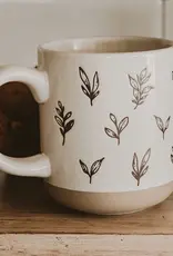 Sweet Water Decor Brown Leaves Stoneware Mug
