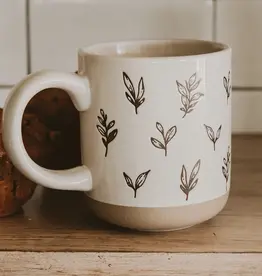 Sweet Water Decor Brown Leaves Stoneware Mug