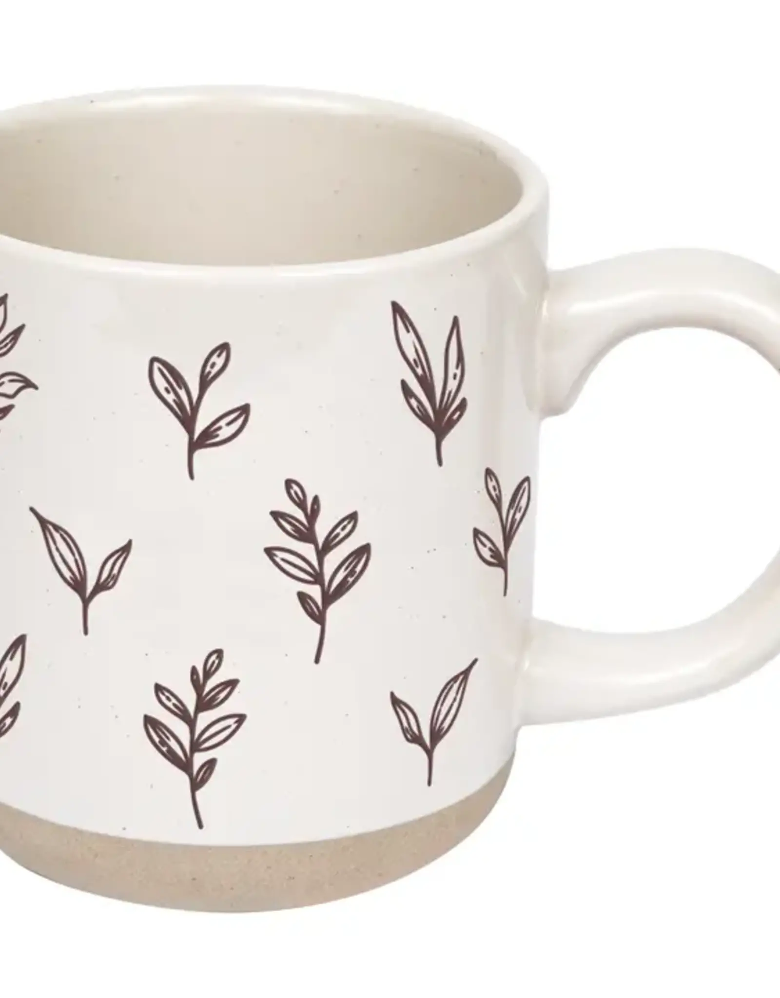 Sweet Water Decor Brown Leaves Stoneware Mug