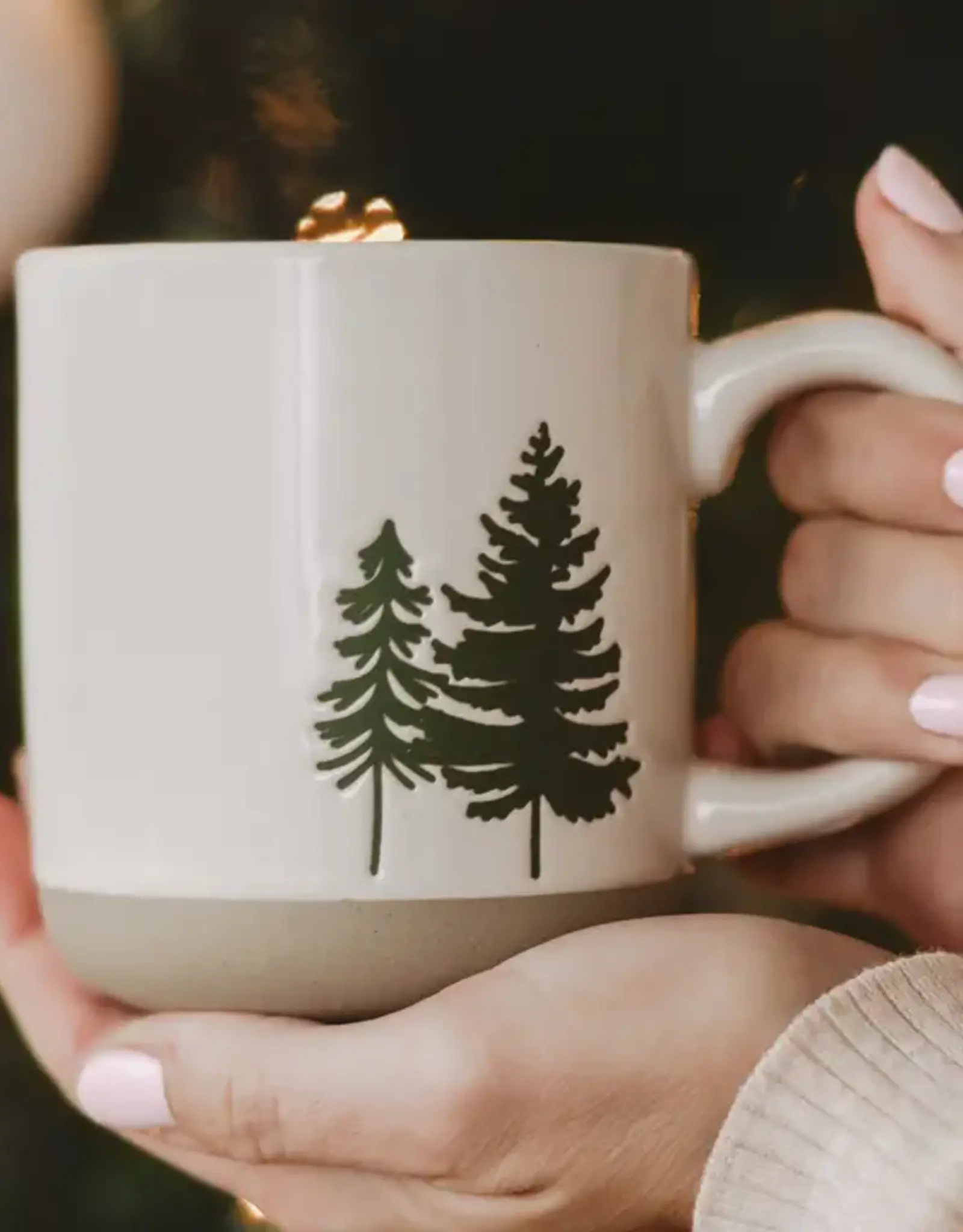 Sweet Water Decor Green Trees Stoneware Mug