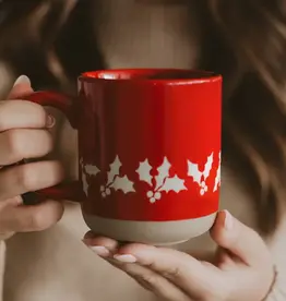 Sweet Water Decor Red Holly Stoneware Mug