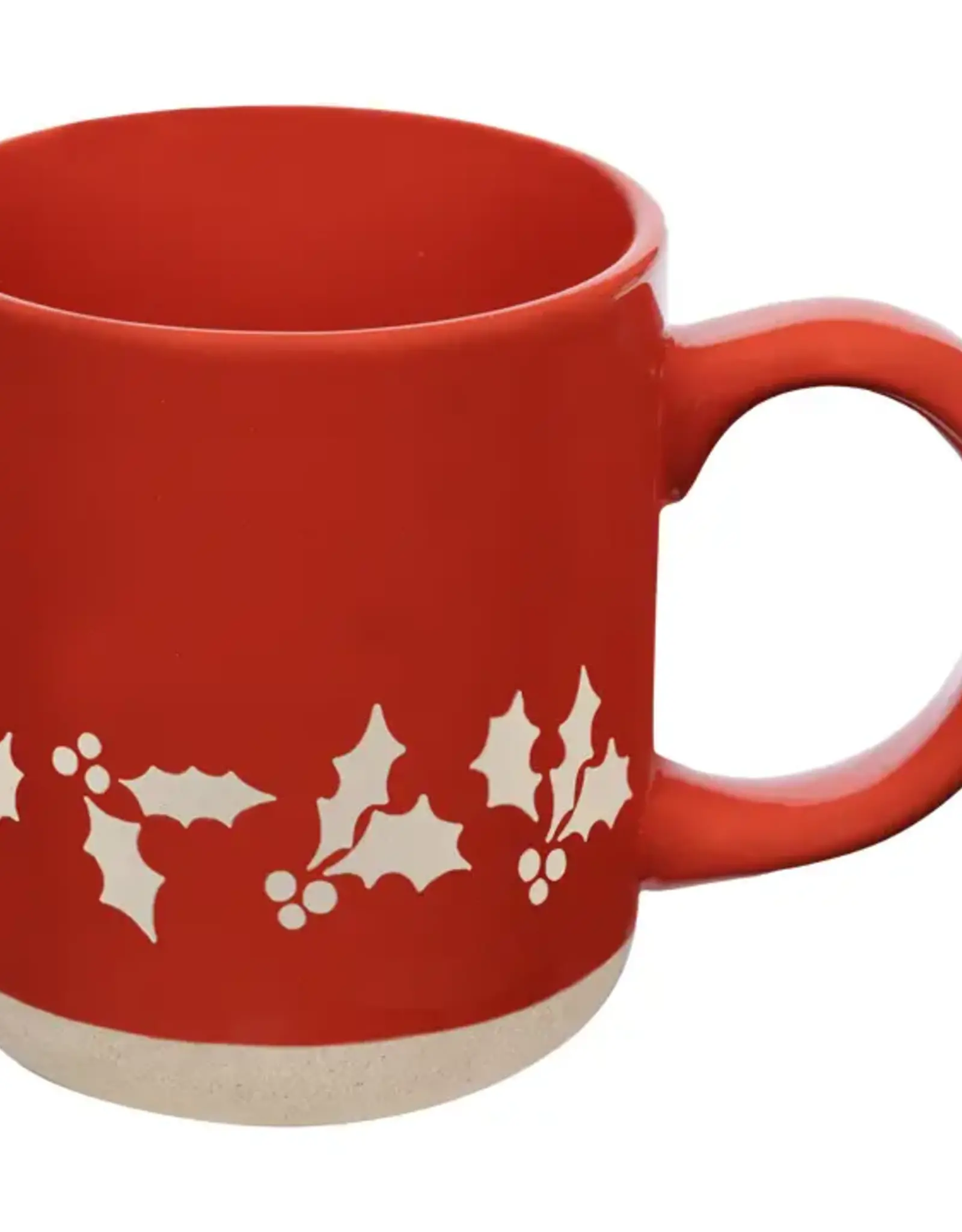 Sweet Water Decor Red Holly Stoneware Mug