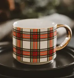 Sweet Water Decor White Plaid Coffee Mug