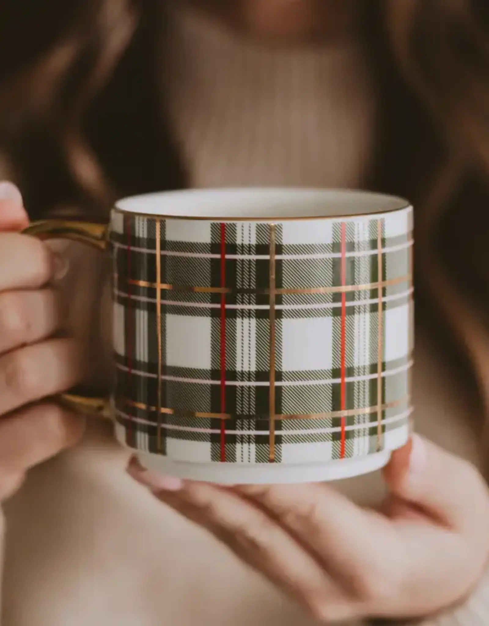 Sweet Water Decor Green Plaid Coffee Mug