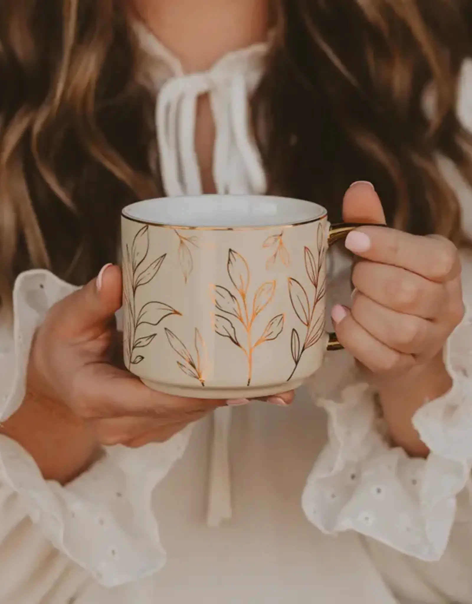Sweet Water Decor Gold Leaves Coffee Mug