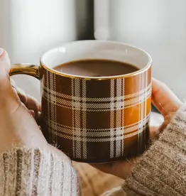 Sweet Water Decor Brown Plaid Coffee Mug