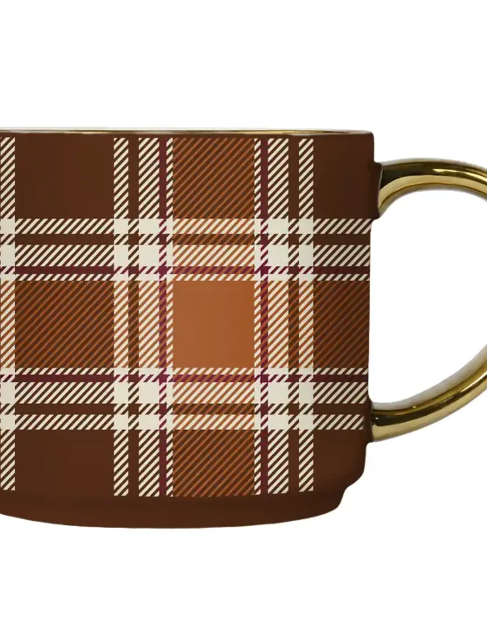 Sweet Water Decor Brown Plaid Coffee Mug