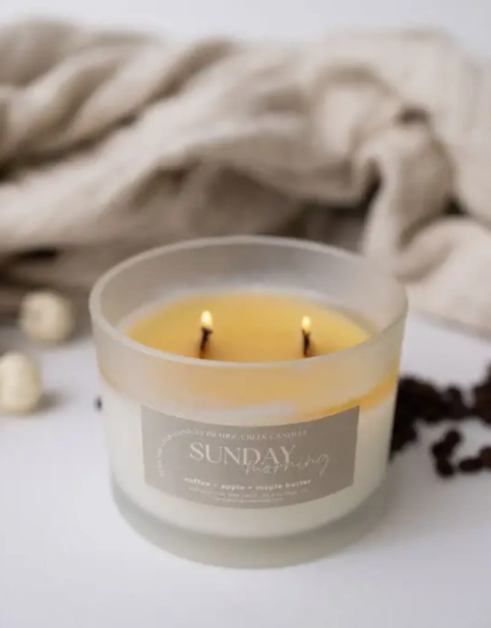 Prairie Creek Candles Wood Wick Candle, Sunday Morning 16oz
