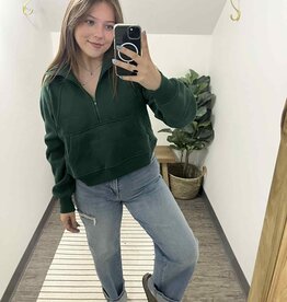 Dove Funnel Neck Half Zip, Forest
