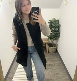 Mono B Longline Quilted Vest