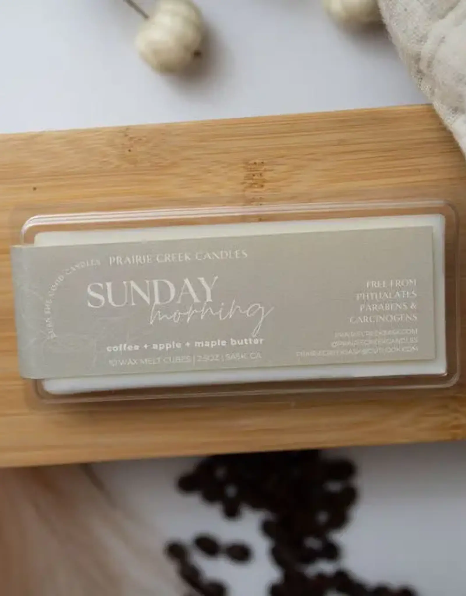 Prairie Creek Candles Wax Melts, Sunday Morning