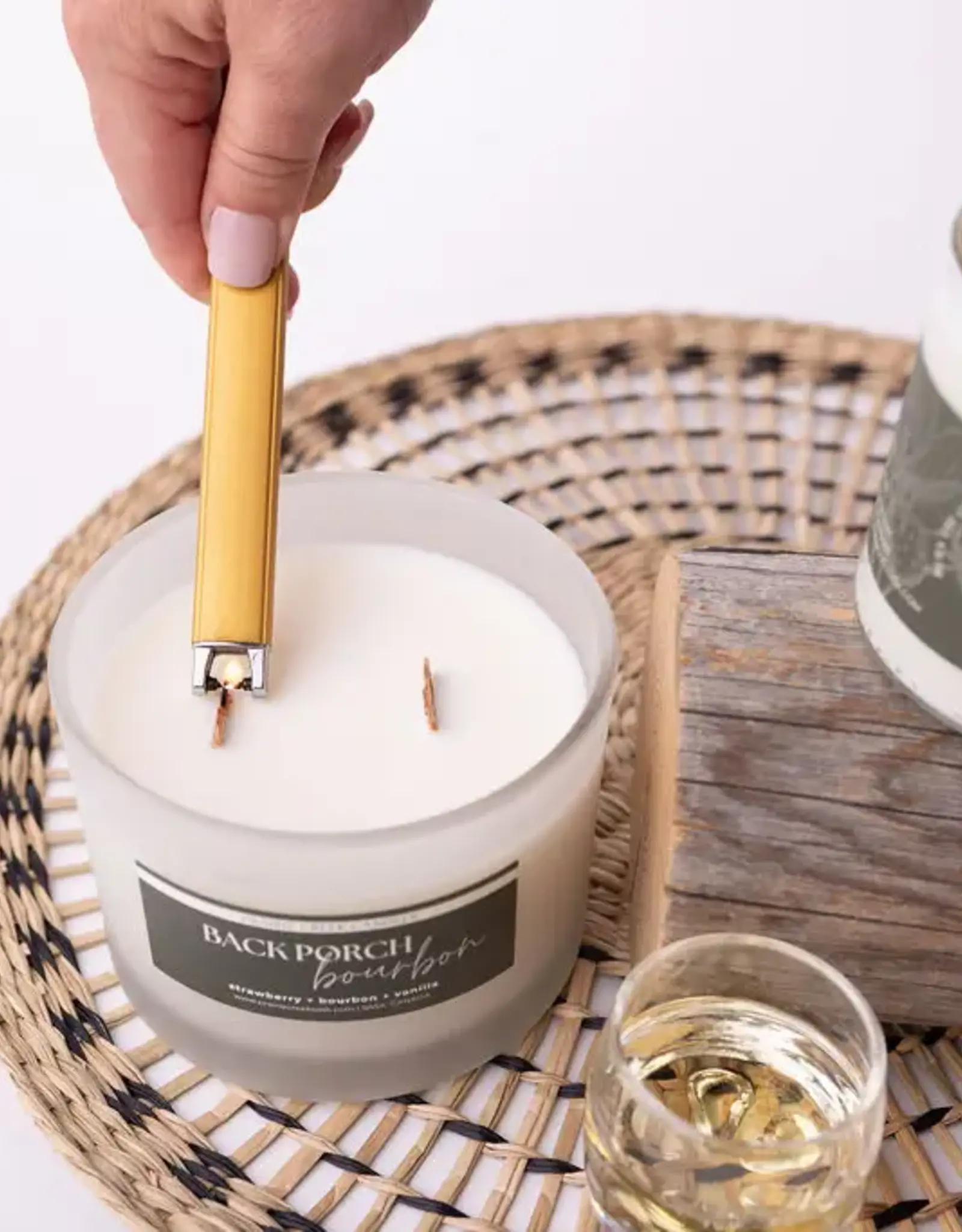 Prairie Creek Candles Wood Wick Candle, Back Porch Bourbon 8oz
