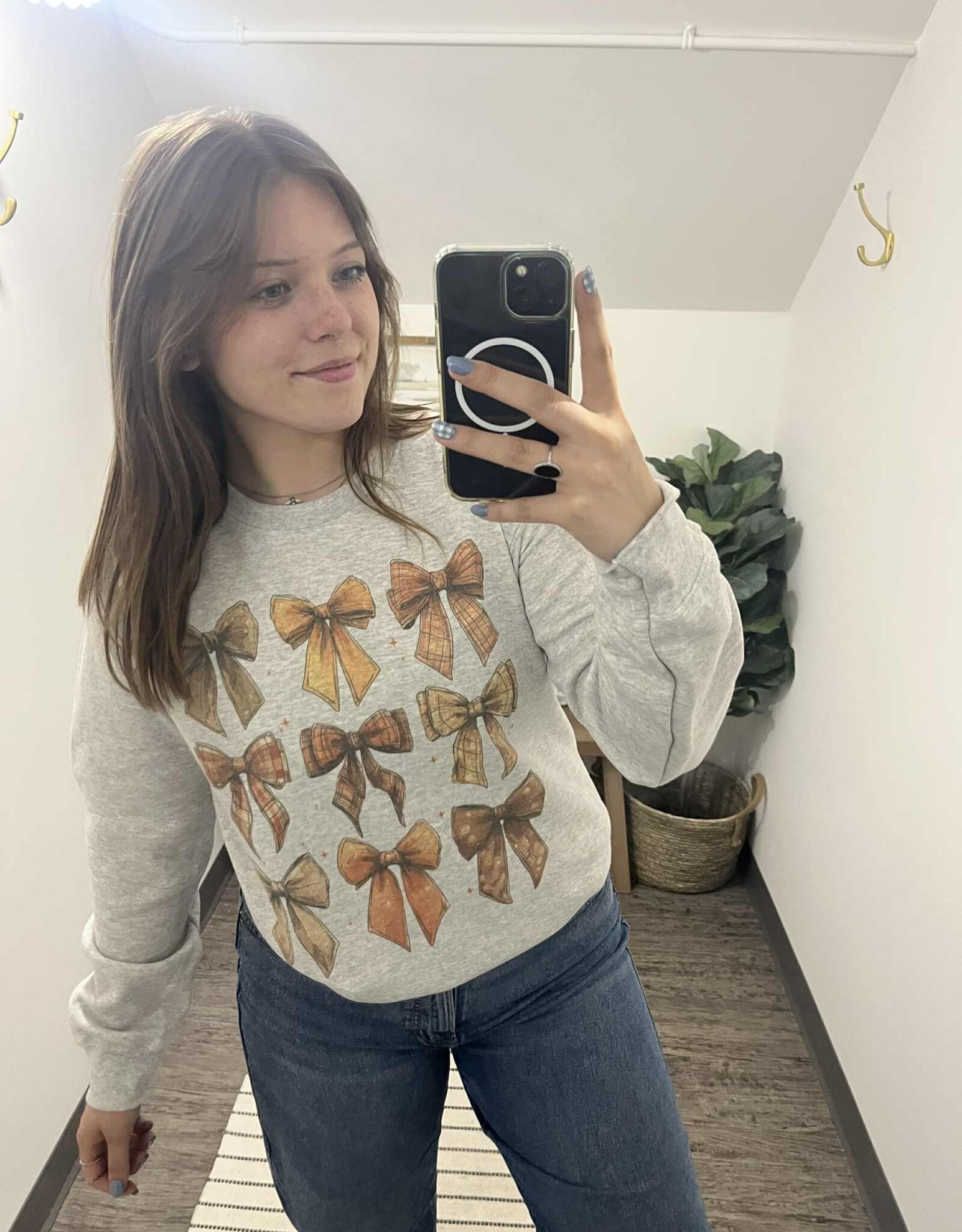 Plaid Bows Crewneck