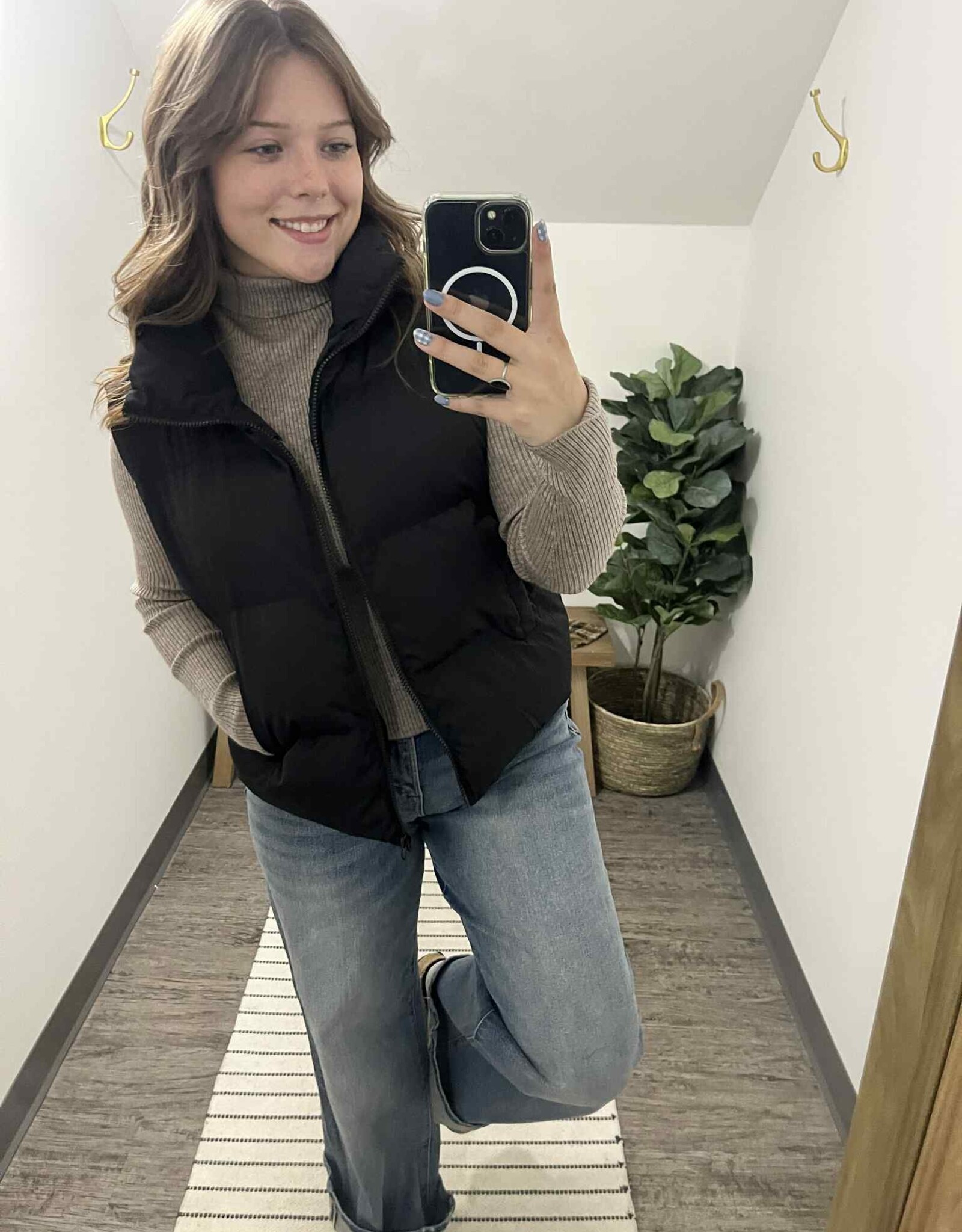 Zipper Front Puffer Vest