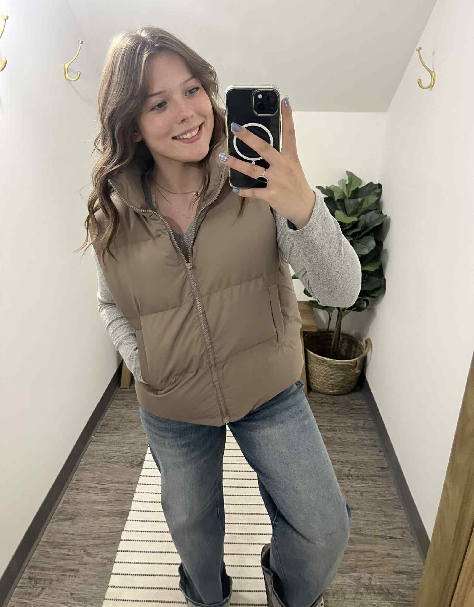 Zipper Front Puffer Vest