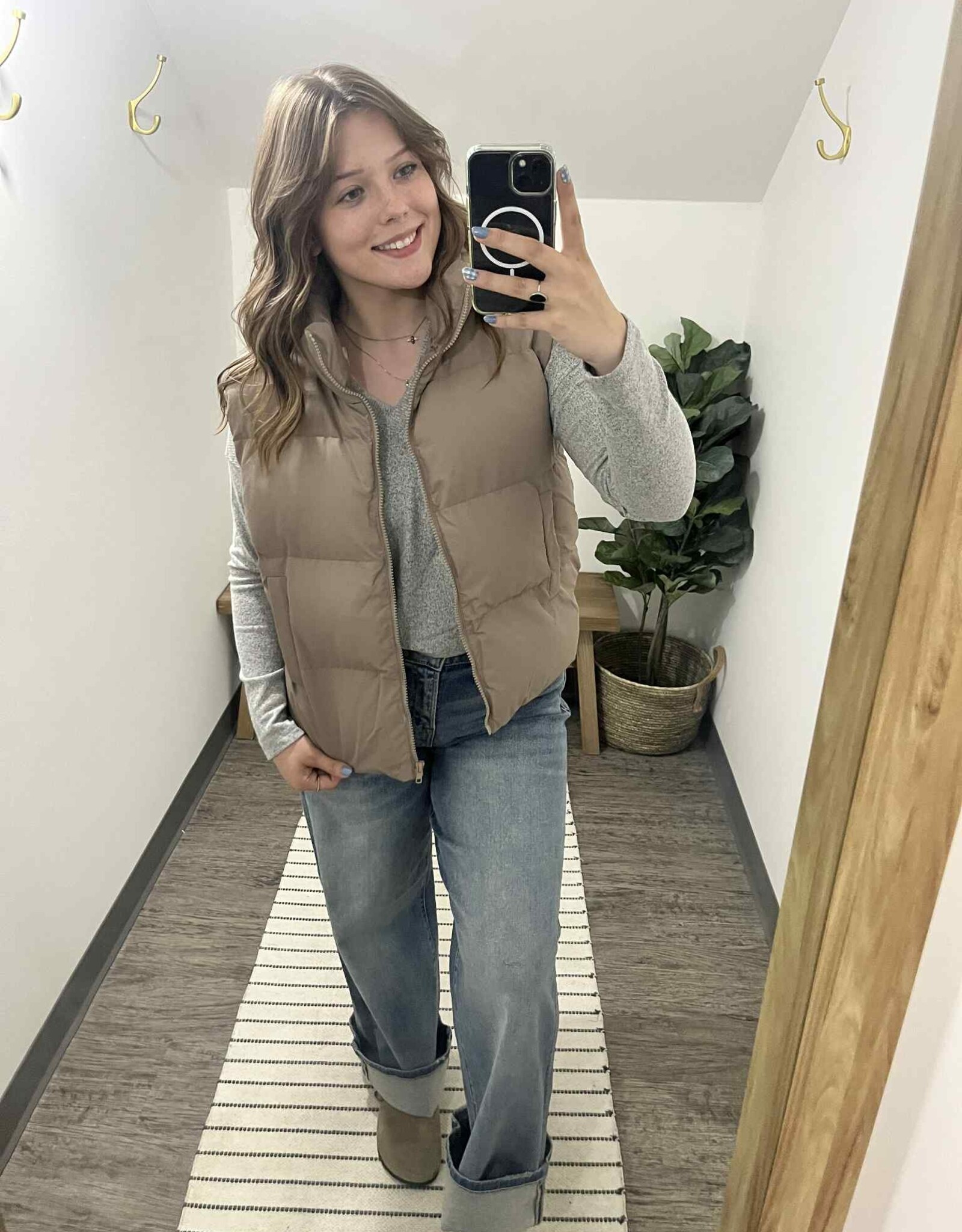 Zipper Front Puffer Vest