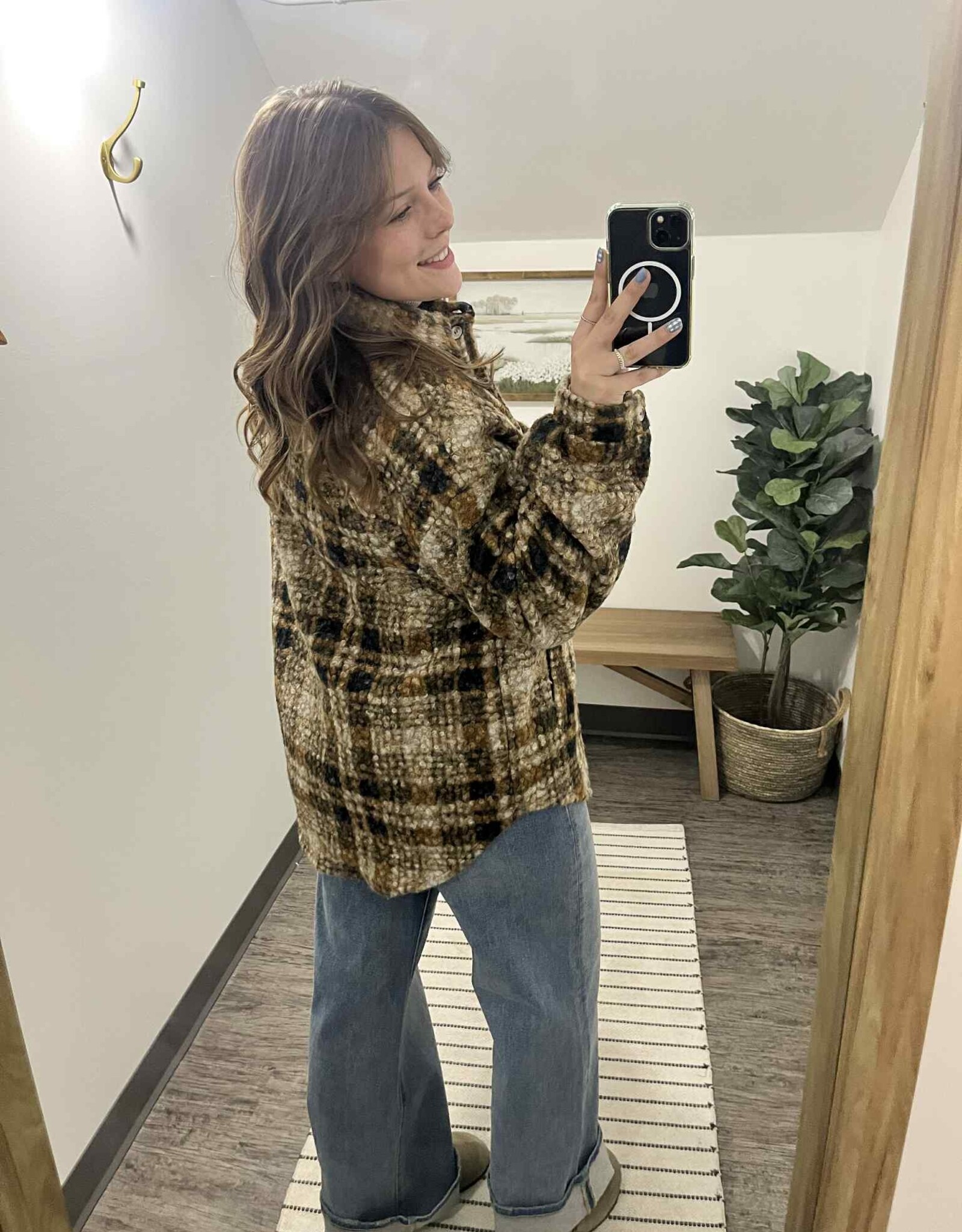 Button Down Plaid Shacket