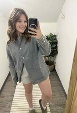 Denim Corduroy Collar Barn Coat