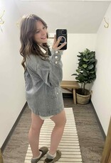 Denim Corduroy Collar Barn Coat