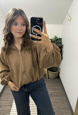 Faux Suede Hooded Jacket