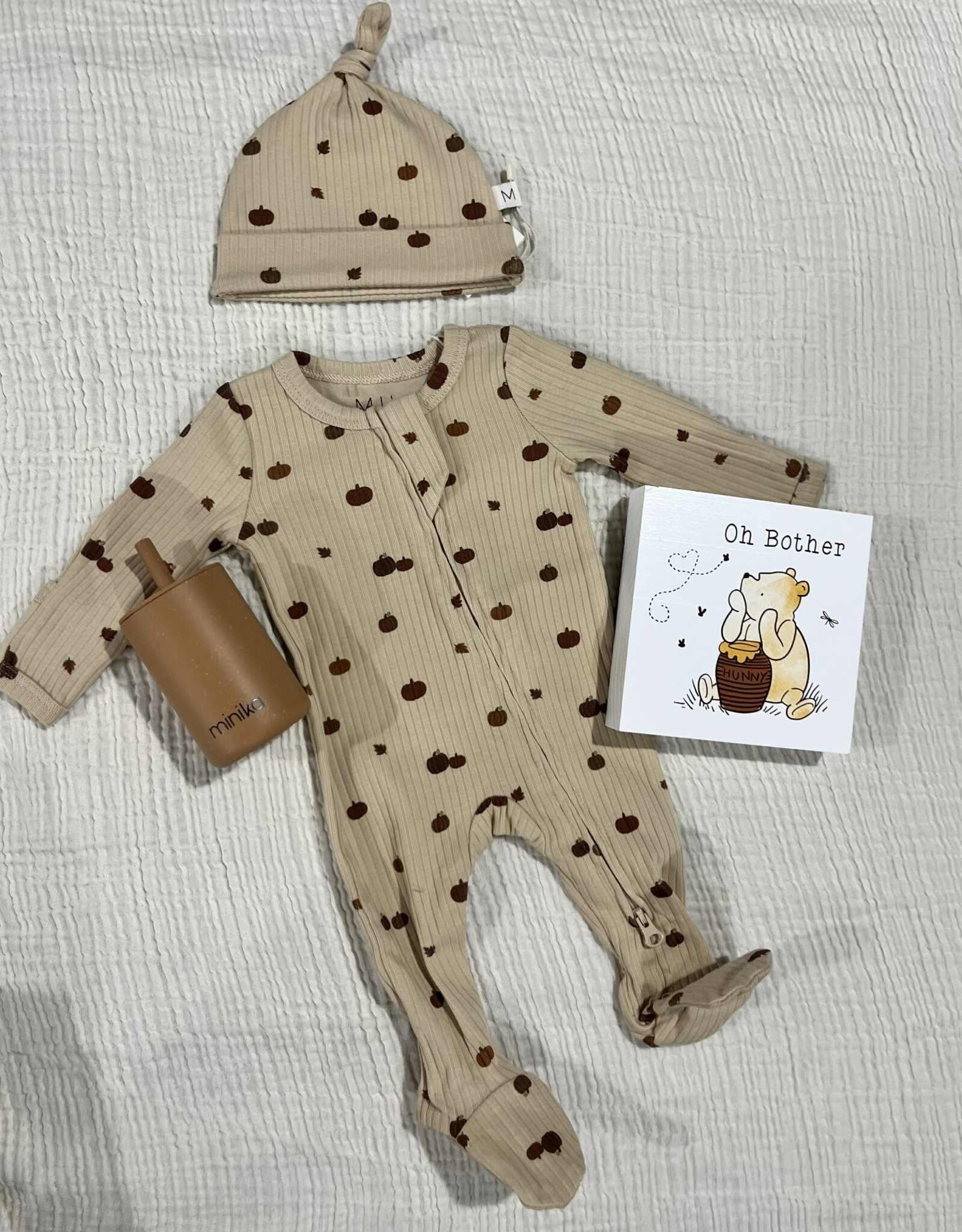 Mila & Co Ribbed Footie, Pumpkin