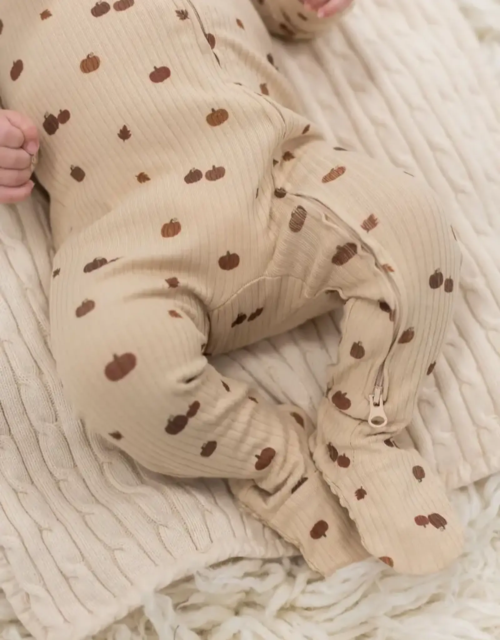 Mila & Co Ribbed Footie, Pumpkin