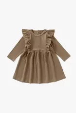 Mila & Co Ribbed Flutter Dress, Cappuccino