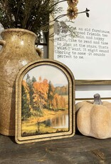 Redeemed Decor Arch Top Framed Art, Autumn Pond