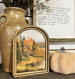 Redeemed Decor Arch Top Framed Art, Autumn Pond