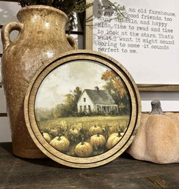 Redeemed Decor 8" Round Art, Pumpkin Farmhouse