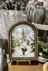 Redeemed Decor Arch Top Framed Art, Village Santa