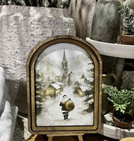 Redeemed Decor Arch Top Framed Art, Village Santa