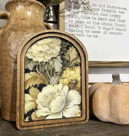 Redeemed Decor Arch Top Framed Art, Floral Neutral