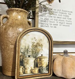 Redeemed Decor Arch Top Framed Art, Copper Pots