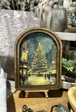 Redeemed Decor Arch Top Framed Art, Christmas Tree Main Street