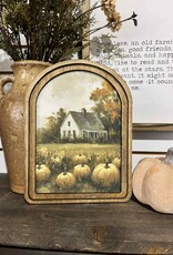 Redeemed Decor Arch Top Framed Art, Pumpkin Farmhouse 8x11"