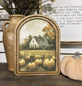 Redeemed Decor Arch Top Framed Art, Pumpkin Farmhouse 8x11"