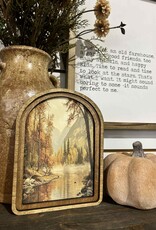 Redeemed Decor Arch Top Framed Art, Autumn River 8x11"