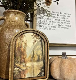 Redeemed Decor Arch Top Framed Art, Autumn River 8x11"