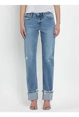 Vervet Straight Mid Rise Cuffed Jeans