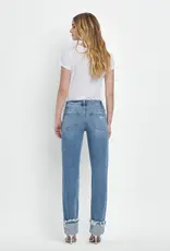 Vervet Straight Mid Rise Cuffed Jeans