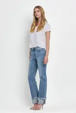 Vervet Straight Mid Rise Cuffed Jeans