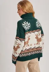 Reindeer Turtle Neck Knit Sweater Reindeer Turtle Neck Knit Sweater