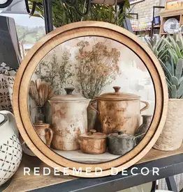 Redeemed Decor 8" Round Art, Copper Pots