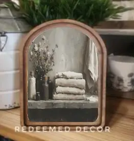 Redeemed Decor Arch Top Framed Art, Bathroom Shelf