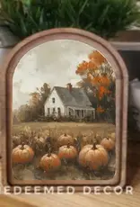 Redeemed Decor Arch Top Framed Art, Pumpkin Farmhouse Redeemed Decor Arch Top Framed Art, Pumpkin Farmhouse