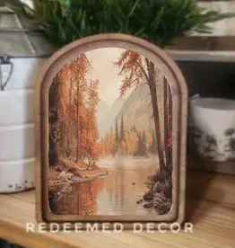 Redeemed Decor Arch Top Framed Art, Autumn River