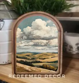 Redeemed Decor Arch Top Framed Art, Golden Hills 8x11"